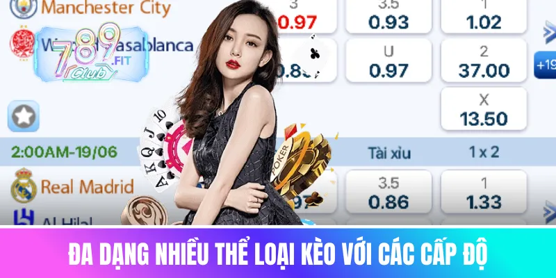 Đa dạng nhiều thể loại kèo với các cấp độ